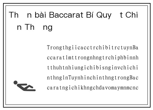 Thần bài Baccarat Bí Quyết Chiến Thắng